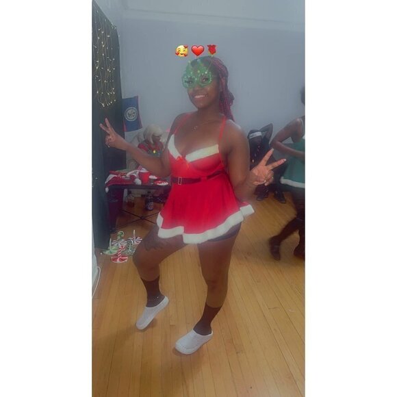 š„µš„µhot Christmas Queen Lingerie Sexy Santa Set Babydoll Chemise Sleepwear NWT - Picture 5 of 7